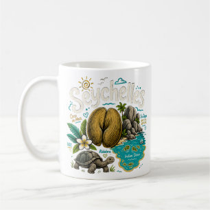 Mug Art de voyage dessiné à la main sur les Seychelles