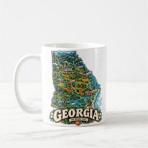 Mug Art de voyage dessiné à la main sur un monument de