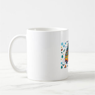Mug Art de voyage en van de Noël rétro
