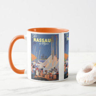 Mug Art de voyage vintage aux Bahamas, Fly Nassau par 