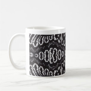 Mug Art Déco Bohème Chic floral gothique noir dentelle