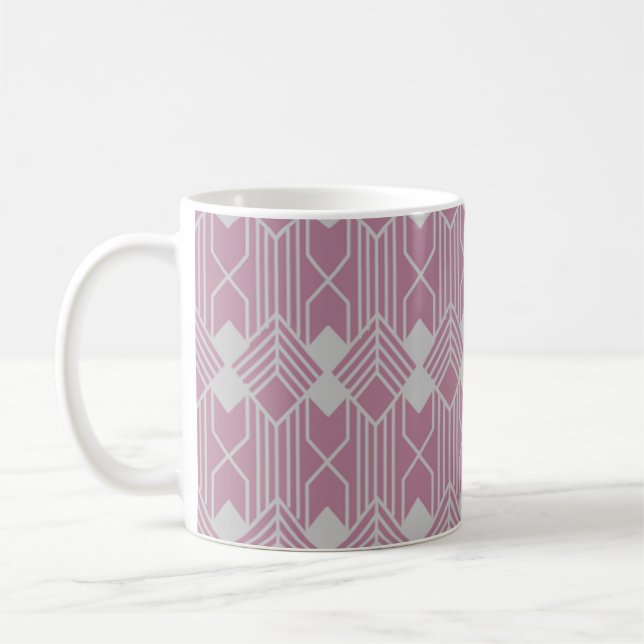 Mug Art Deco Diamond Shapes and Lines (Gauche)
