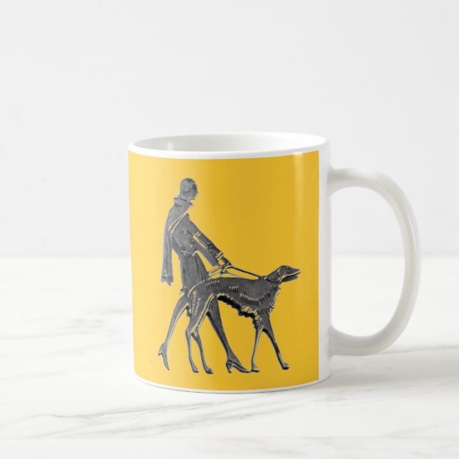 Mug Art déco femme et chien (Droite)