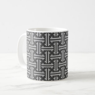 Mug Art déco Fret chinois, Argent et Gris grise