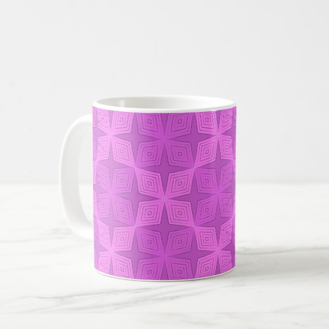Mug Art déco géométrique lilas vif (Devant gauche)