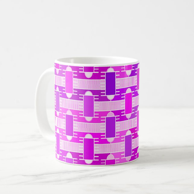 Mug Art Déco industriel chic, violet, orchidée, lavand (Devant gauche)