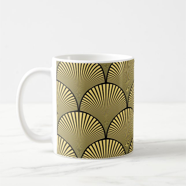 Mug Art déco japonais : Design d'or noir (Gauche)