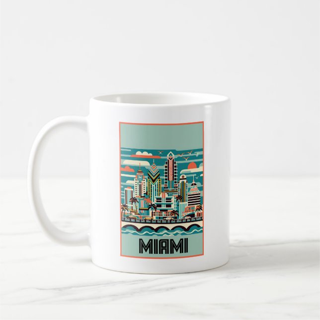 Mug Art déco Miami Floride (Gauche)