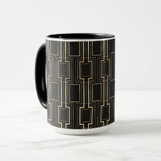Mug Art déco noir et or