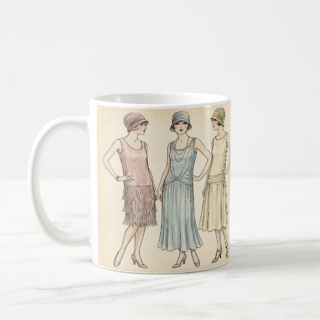 Mug Art Déco Rétro — Mode Flapper des Années 1920 (Gauche)