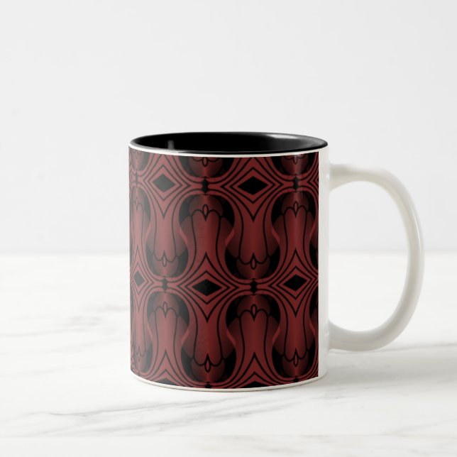 Mug Art Déco Ultramod, Rouge foncé (Droit)