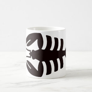 Mug Art Déco vintage Homard Fruits de mer en noir