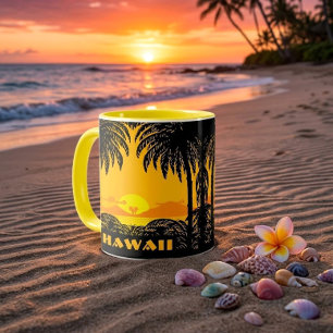 Mug Art Déco vintage Honolulu, Tourisme Voyage Hawaï