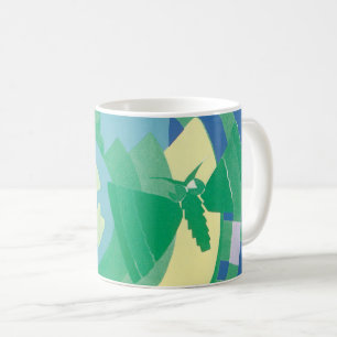 Mug Art Déco vintage jazz pochoir papillons de jardin