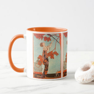 Mug Art Déco vintage, Oiseau Volage de George Barbier