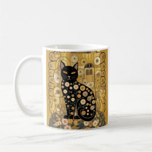 Mug Art décoratif de chat noir dans le style de Gustav