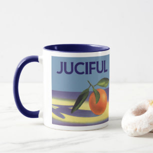 Mug Art d'étiquette de caisse de fruits vintage, Orang