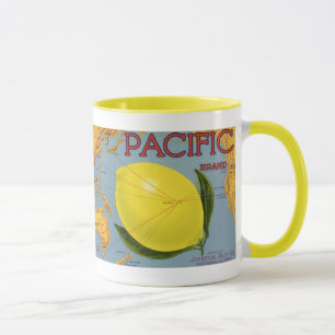 Mug Art d'étiquette de caisse de fruits vintage Pacifi