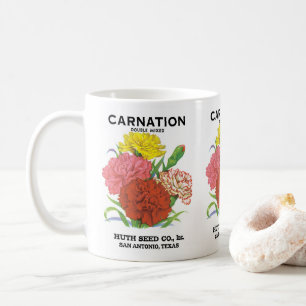 Mug Art d'étiquette de paquet de graines vintage, fleu