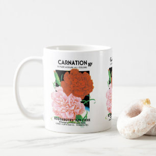 Mug Art d'étiquette de paquet de graines vintage, fleu