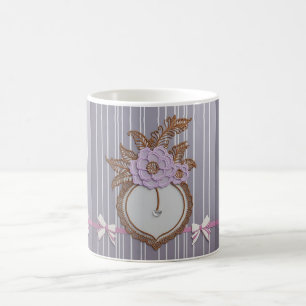 Mug art d'IA à rayures grises
