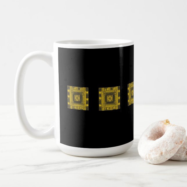 Mug art d'IA Golden Square (Avec donut)