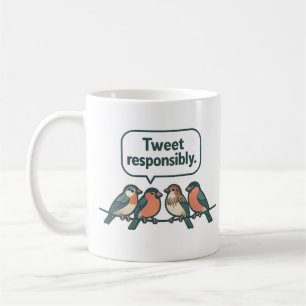 Mug Art d'oiseau drôle responsable de tweet