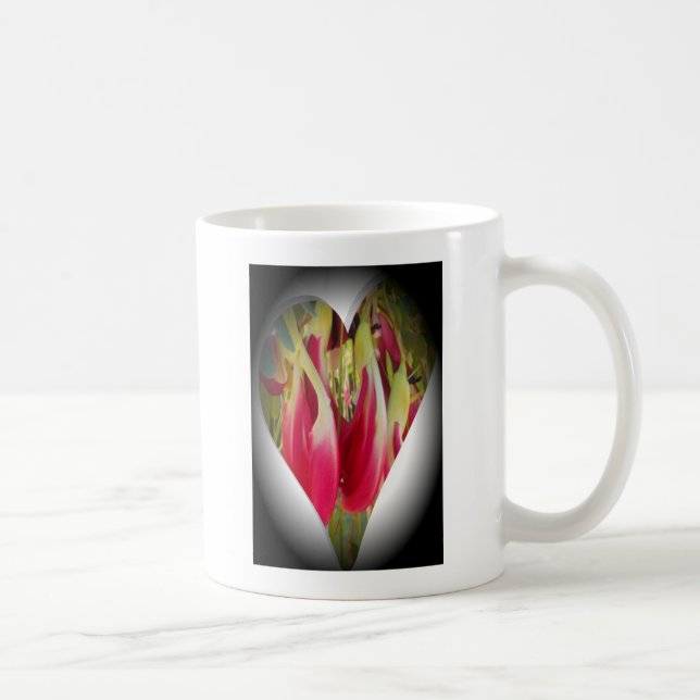 Mug Art du coeur floral (Droite)