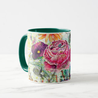 Mug Art du collage multimédia fantaisiste