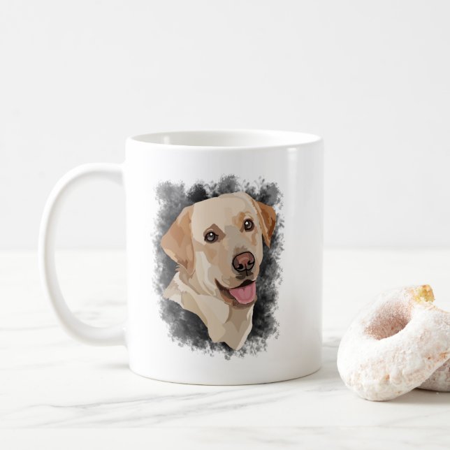 Mug Art du Labrador Abstrait (Avec donut)