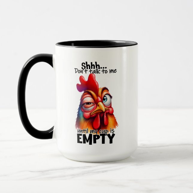 Mug Art du mot café coq drôle (Gauche)