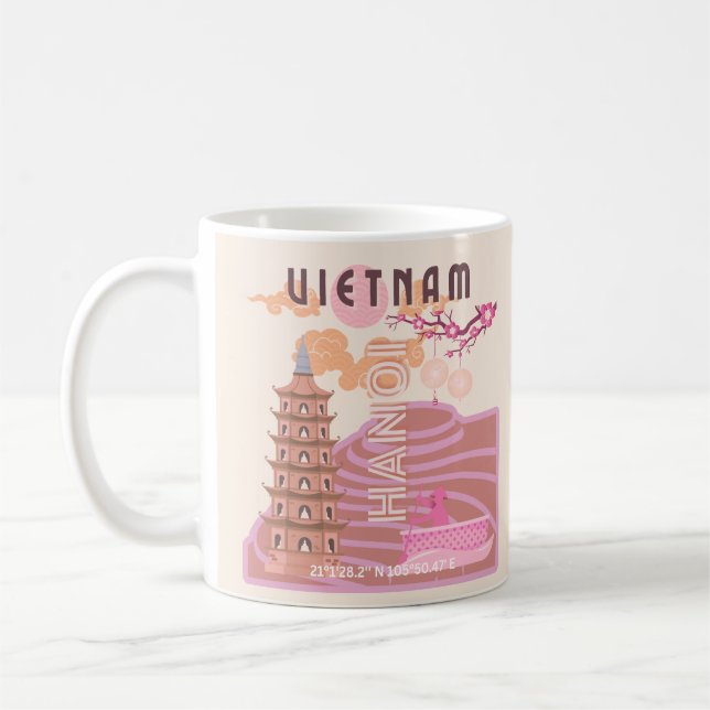 Mug Art du voyage au Vietnam, Rétro (Gauche)