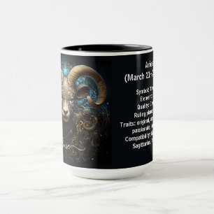 Mug Art du zodiaque Bélier pour 21 mars-19 avril