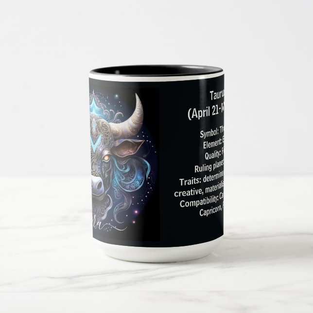 Mug Art du zodiaque Taureau pour 21 avril-20 mai (Centre)