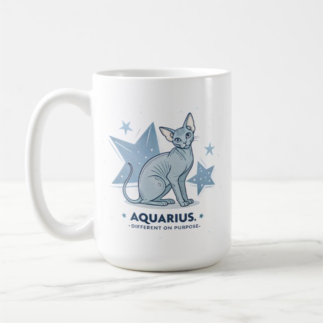 Mug Art du zodiaque Verseau Chat Sphynx Different Purp (Gauche)