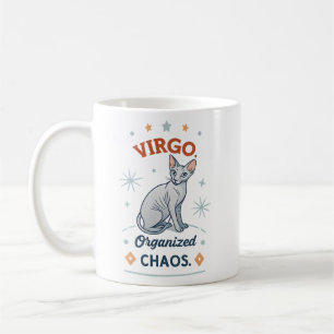 Mug Art du zodiaque Vierge Chat Sphynx Chaos Organisé