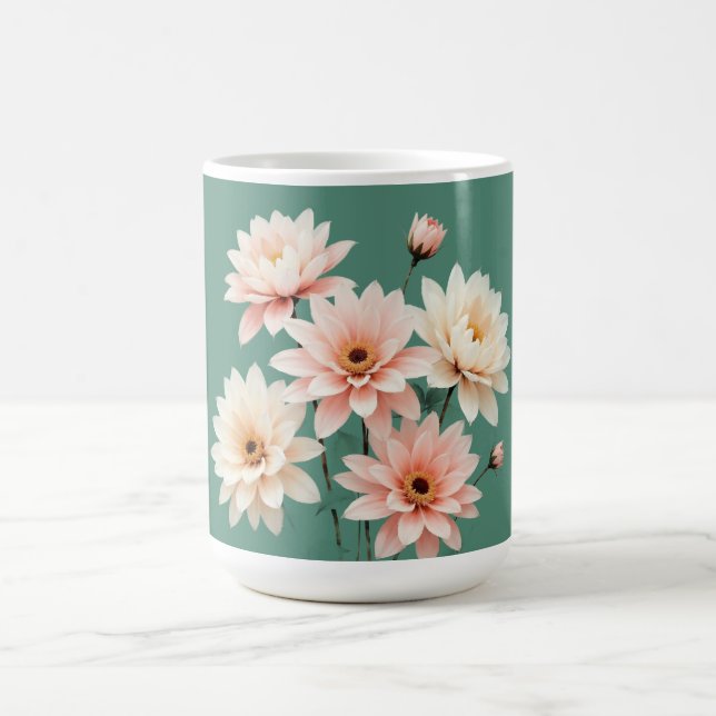 Mug Art Élégant Chrysanthème Rose (Centre)