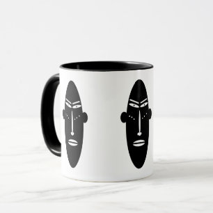 Mug Art facial de tatouage africain abstrait moderne