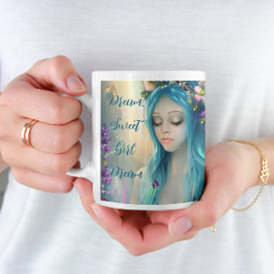 Mug Art Fantastique Éthéré   Belle Fée Bleue 