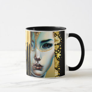 Mug Art Fantastique Mystique Éthéré Noir et Or