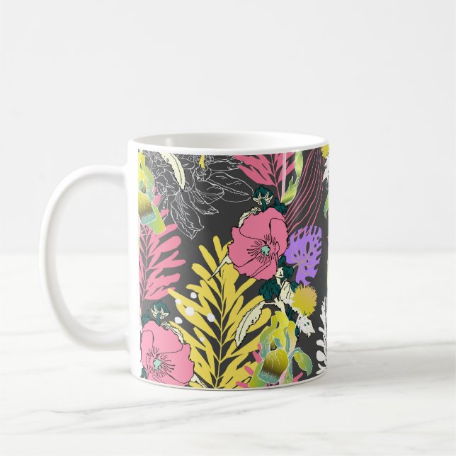 Mug Art Fleur Tropical : Motif original. (Gauche)