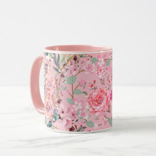 Mug Art Floral, Couronne Florale Rose, Art Rose