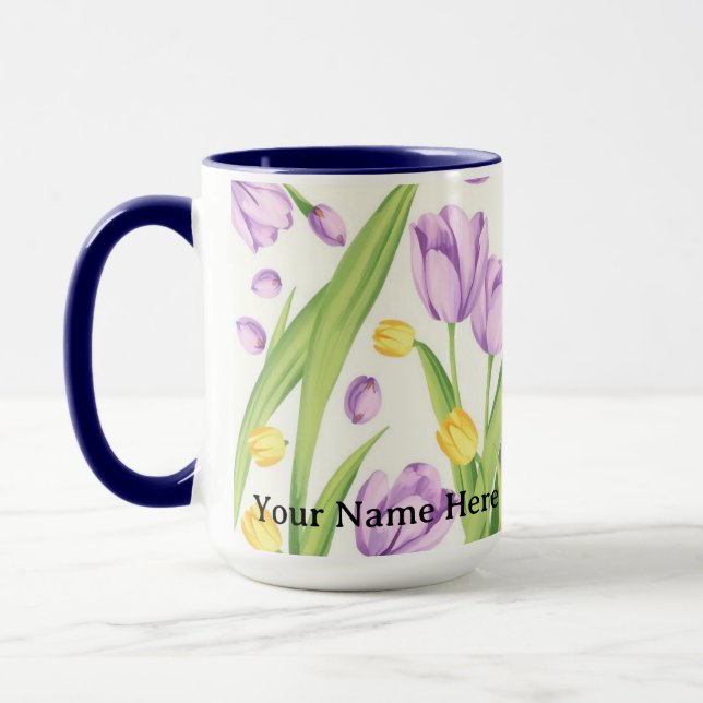 Mug Art floral géométrique moderne IWD 2026 (Gauche)