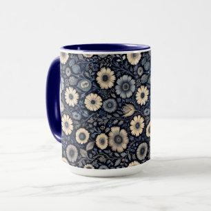 Mug Art Floral Indigo   Conception inspirée de Burne-J