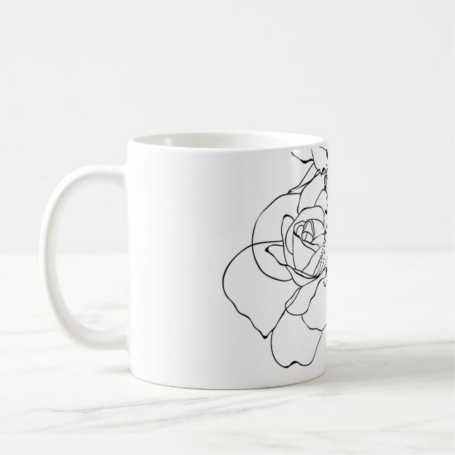 Mug Art Floral Line : Femme Minimale. (Gauche)
