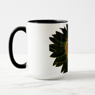 Mug Art floral minimaliste néon jaune tournesol