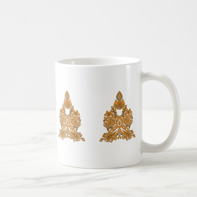 Mug Art Floral Paisley ・ Décor Boho Orange (Droite)