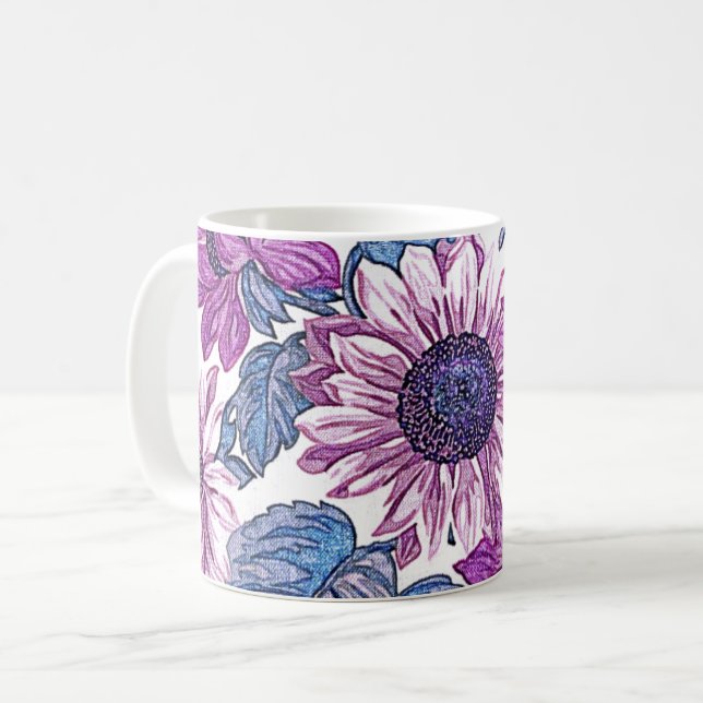 Mug Art Floral Violet (Devant gauche)