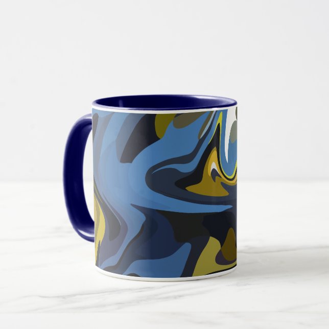 Mug Art fluide abstrait avec des courbes fluides (Devant gauche)