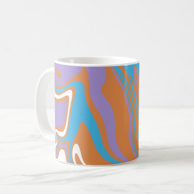 Mug Art fluide orange, violet, bleu et blanc tourbillo (Devant gauche)